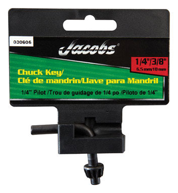 Jacobs 1/4 to 3/8 in. S X 1/4 in. S KGA Chuck Key L-Handle Steel 1 pc