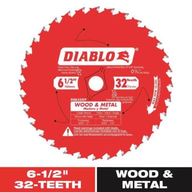 6 1/2" 32T DIABLO CARBIDE BLADE