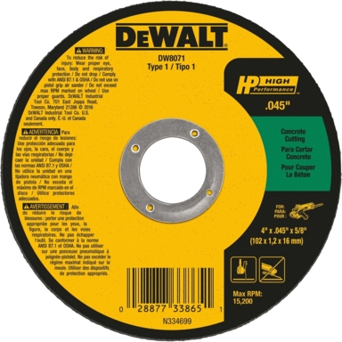 CUT OFF WHEEL 4"X5/8"