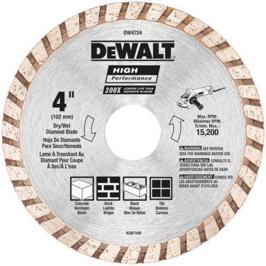 Dw Masonry Cut-off Blade 4"