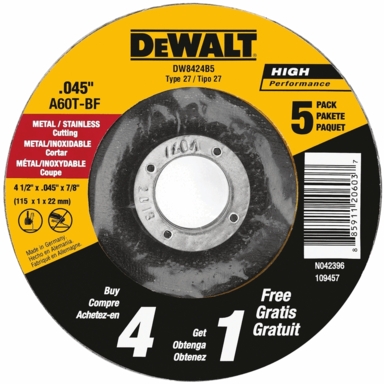 4-1/2" CUT OFF WHEEL 5-PACK