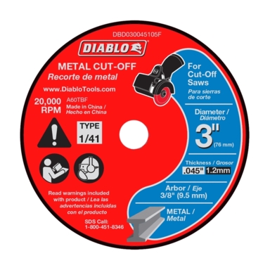 METAL CUT-OFF DISC 3"D
