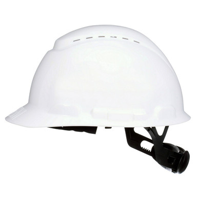 WHITE HARD HAT VENTED RATCHET