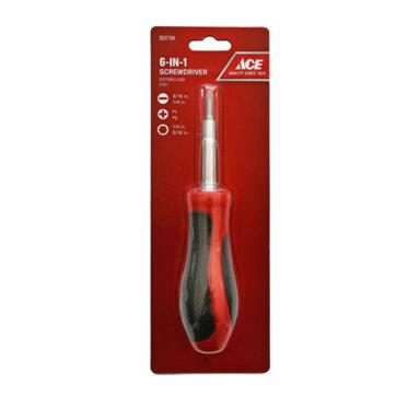6IN1 SCREWDRIVER BLK/RD
