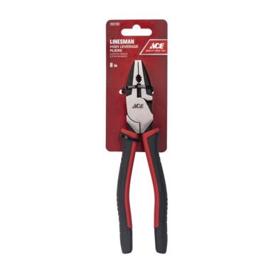 LINESMAN PLIERS BLK/RD 8"