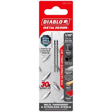 Drill Bit 3-flt 1/16" 1pc Diablo