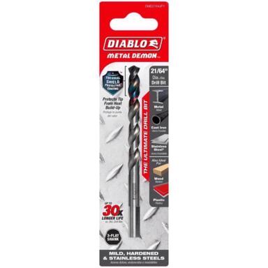 Drill Bit 3-fl 21/64" 1pc Diablo