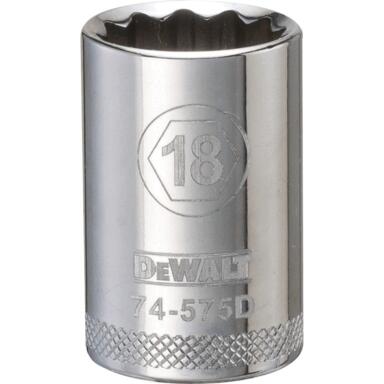 SCKT 1/2"DR 18MM 12PT