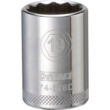 SCKT 1/2"DR 19MM 12PT