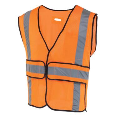 SFTY VEST PLYSTR MSH ORG