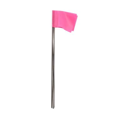 STAKE FLAGS FLR PNK 25PC
