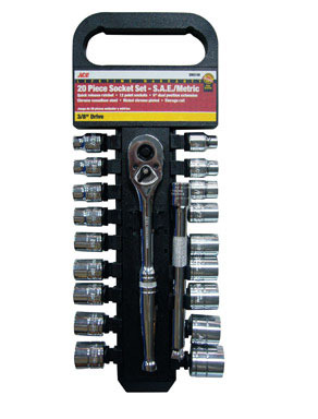 SOCKET 3/8" 20PC SAE/MM