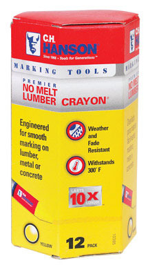 C.H. Hanson 4.5 in. L Lumber Crayon Yellow 1 pc