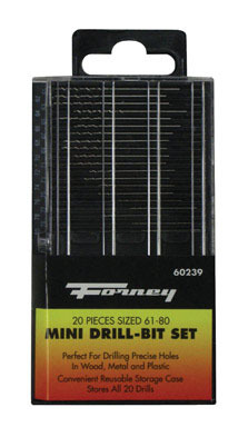 Forney High Speed Steel Mini Drill Bit Set 20 pc