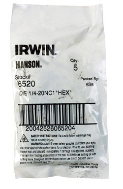 DIE HEX 1" 1/4-20NC BULK