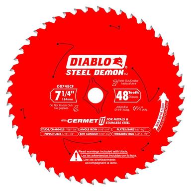 Diablo Steel Demon 7-1/4 in. D X 5/8 in. S Cermet Carbide Circular Saw Blade 48 teeth 1 pc