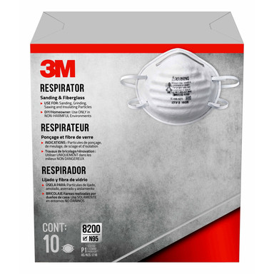 3M N95 Sanding and Fiberglass Respirator White 10 pc