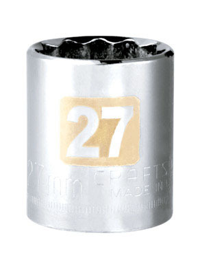 Craftsman 27 mm S X 1/2 in. drive S Metric 12 Point Standard Shallow Socket 1 pc