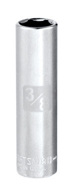 Craftsman 3/8 in. S X 1/4 in. drive S SAE 6 Point Deep Socket 1 pc