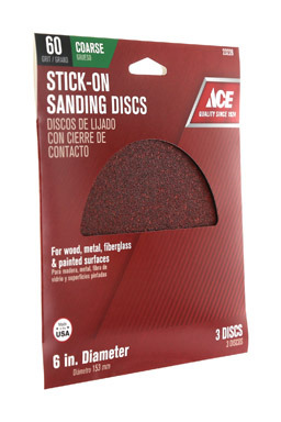 ACE 3PK 6" 60 Grit Sanding Disc
