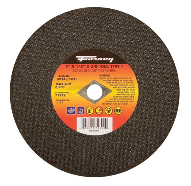Forney 7 in. D X 5/8 in. S Aluminum Oxide Metal Cut-Off Wheel 1 pc
