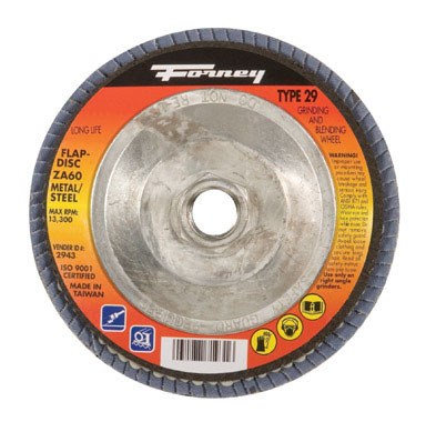 Forney 4-1/2 in. D Zirconia Aluminum Oxide Thread Arbor Flap Disc 120 Grit 1 pc