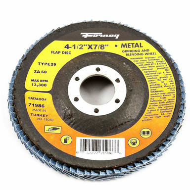 Forney 4-1/2 in. D X 7/8 in. S Zirconia Aluminum Oxide Flap Disc 60 Grit 1 pc