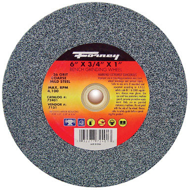 Forney 6 in. D X 3/4 in. thick T X 1 in. in. S Bench Grinding Wheel 1 pc