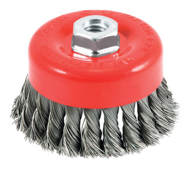Forney 4 in. D X 5/8 in. S Knotted Steel Cup Brush 8500 rpm 1 pc