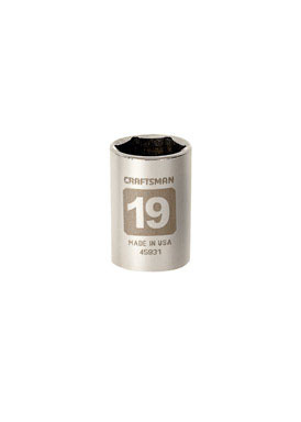 CM 1/2" DR 19MM 6PT Socket