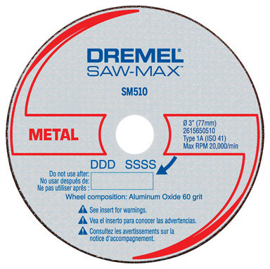 Dremel Saw-Max 3 in. D X 3/8 in. S Aluminum Oxide Metal Cut-Off Wheel 3 pc