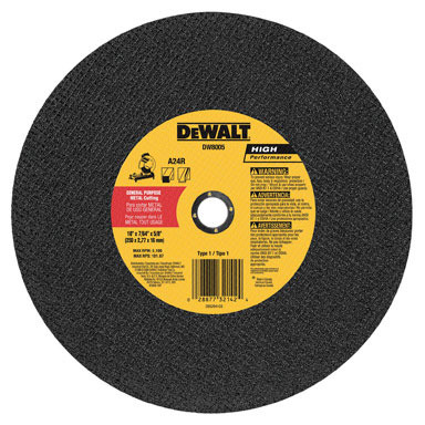 DeWalt 10 in. D X 5/8 in. S Aluminum Oxide Chop Saw Wheel 1 pc