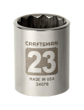 CM SCKT 1/2"DR 23MM 12PT