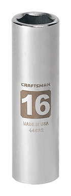 Craftsman 16 mm S X 1/2 in. drive S Metric 6 Point Deep Deep Socket 1 pc