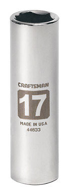 Craftsman 17 mm S X 1/2 in. drive S Metric 6 Point Deep Deep Socket 1 pc