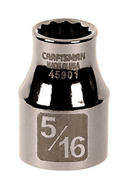 Craftsman 5/16 in. S X 3/8 in. drive S SAE 12 Point Standard Socket 1 pc