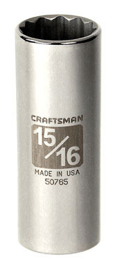 Craftsman 15/16 in. S X 1/2 in. drive S SAE 12 Point Deep Deep Socket 1 pc