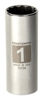Craftsman 1 in. S X 1/2 in. drive S SAE 12 Point Deep Deep Socket 1 pc
