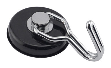 Magnet Source .29 in. L X 1.5 in. W Black Neodymium Rotating Magnetic Hook 65 lb. pull 1 pc