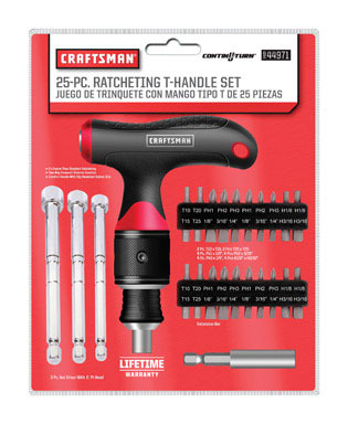 CM T HANDLE RATCHET SET 25PC