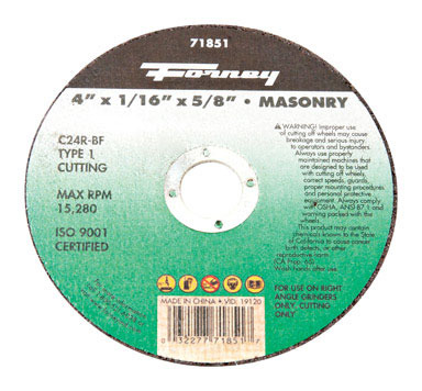 4"X1/16" Masonry Cutting Wheel