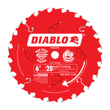 Diablo 6 in. D X 1/2 in. S Carbide Tip Metal Framing Blade 20 teeth 1 pc