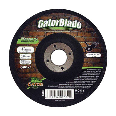 Gator 4 in. D X 1/8 in. thick T X 5/8 in. in. S Masonry Grinding Wheel 1 pc