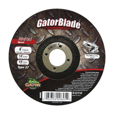 Gator 4 in. D X 1/4 in. thick T X 5/8 in. in. S Metal Grinding Wheel 1 pc
