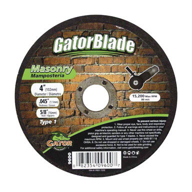 Gator 4 in. D X 5/8 in. S Aluminum Oxide Masonry Cut-Off Blade 1 pc