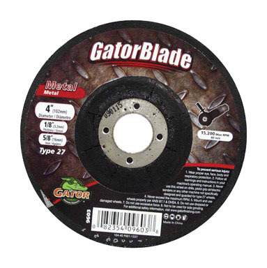 Gator 4 in. D X 1/8 in. thick T X 5/8 in. in. S Metal Grinding Wheel 1 pc