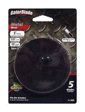 Gator 3 in. D X 3/8 in. S Aluminum Oxide Metal Cut-Off Blade 5 pc