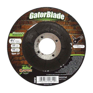 Gator 4-1/2 in. D X 1/8 in. thick T X 5/8 in. in. S Masonry Grinding Wheel 1 pc