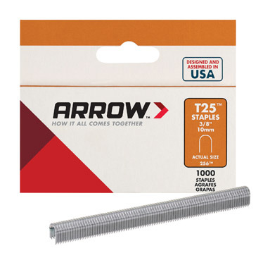 Arrow T25 1/4 in. W X 3/8 in. L Round Crown Wire Staples 1100 pk