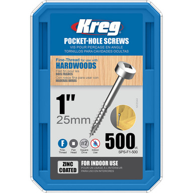 500PK 1" Pocket-Hole Screw